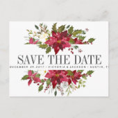 Carte Postale Faire-part Noël | Mariage d'hiver WEDDING réservation de la d (Devant)