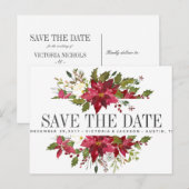 Carte Postale Faire-part Noël | Mariage d'hiver WEDDING Réservez la date (Devant / Derrière)