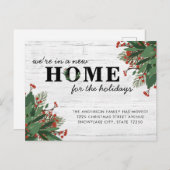 Carte Postale Faire-part Noël rustique Nouvelle maison pour les vacances Dé (Devant / Derrière)