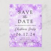 Carte Postale Faire-part Noël Sauvez La Date Purple Winter Wonder (Devant)
