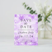 Carte Postale Faire-part Noël Sauvez La Date Purple Winter Wonder (Debout devant)