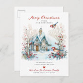 Carte Postale Faire-part Noël serein en déménagement (Devant / Derrière)