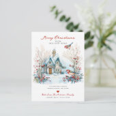 Carte Postale Faire-part Noël serein en déménagement (Debout devant)