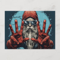 Noël vintage Santa Heavy Metal Rock and Roll