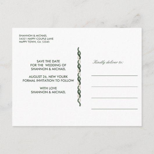 Carte Postale Faire-part noeud celtique | Shamrock Mariage irlandais (Dos)