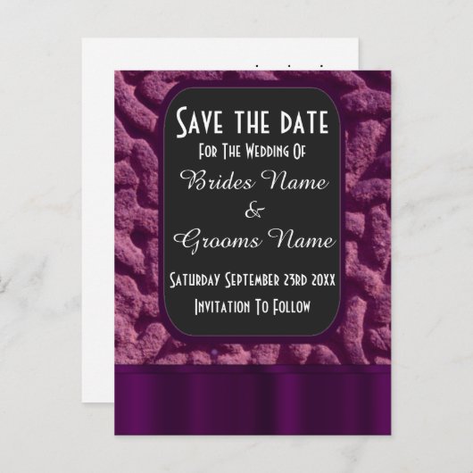 Carte Postale Faire-part Nœud celtique violet enregistrer la date (Devant / Derrière)