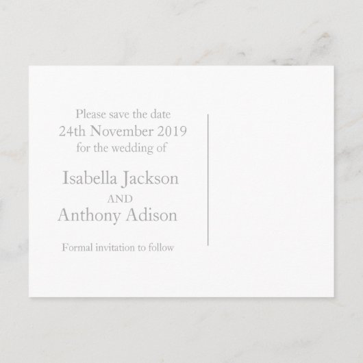 Carte Postale Faire-part Noeud de mariage coeur mariage enregistrer la date (Dos)