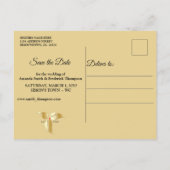 Carte Postale Faire-part Noir avec de l'or sur soie Champagne (Dos)