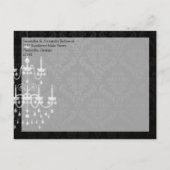 Carte Postale Faire-part Noir avec lustre blanc Enregistrer la date (Dos)