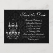 Carte Postale Faire-part Noir avec lustre blanc Enregistrer la date (Devant)