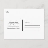 Carte Postale Faire-part Noir & Blanc Ampersand Wedding Enregistrer la date (Dos)