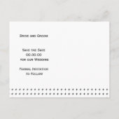 Carte Postale Faire-part Noir, cadre blanc mariage simple Enregistrer la da (Dos)