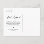 Carte Postale Faire-part Noir Élégant Gras Calligraphie Juste Marié (Dos)