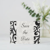 Carte Postale Faire-part Noir et blanc ! Réservez la date (Debout devant)