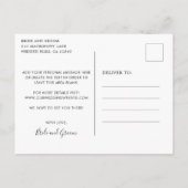 Carte Postale Faire-part Noir et Blanc simple Mariage Enregistrer la date (Dos)