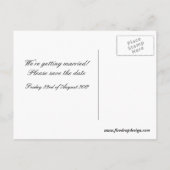 Carte Postale Faire-part noir et rouge save the date (Dos)