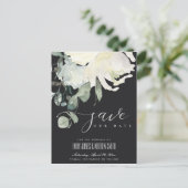 CARTE POSTALE FAIRE-PART NOIR IVOIRE BLANC DOUX FLORAL ENSEMBLE SAUVEGARDEZ (Debout devant)