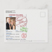 Carte Postale Faire-part Noir Passport mignon mariage amusant Enregistrer l (Dos)