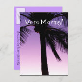 Carte Postale Faire-part Noix de coco dans le vent ; Changement d'adresse (Devant / Derrière)