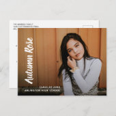 Carte Postale Faire-part Nom de script moderne Photo Collage Girl Graduatio (Devant / Derrière)