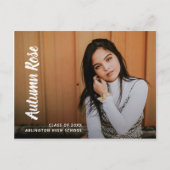 Carte Postale Faire-part Nom de script moderne Photo Collage Girl Graduatio (Devant)