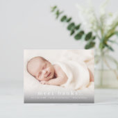 Carte Postale Faire-part Nom moderne Bébé Photo Naissance (Debout devant)
