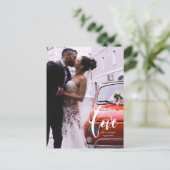 Carte Postale Faire-part Nom photo personnalisé du script d'amour mariage (Debout devant)