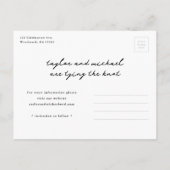 Carte Postale Faire-part Noms de script simple Photo de mariage (Dos)