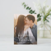 Carte Postale Faire-part Noms Élégants Classiques Photo Mariage Enregistrer (Debout devant)