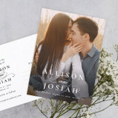 Carte Postale Faire-part Noms Élégants Classiques Photo Mariage Enregistrer