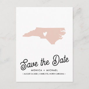 Carte Postale Faire-part NORTH CAROLINA State Destination Mariage N'IMPORTE