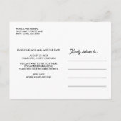 Carte Postale Faire-part NORTH CAROLINA State Destination Mariage N'IMPORTE (Dos)