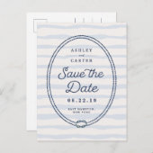 Carte Postale Faire-part Noté | Enregistrer la date nautique (Devant / Derrière)