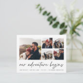 Carte Postale Faire-part Notre aventure commence | Multi Photo Enregistrer  (Debout devant)