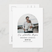 Carte Postale Faire-part Notre aventure commence, photo gravée enregistrer  (Devant / Derrière)