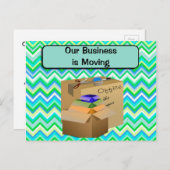 Carte Postale Faire-part Notre bureau déménage, Annonce professionnelle (Devant / Derrière)