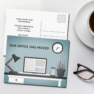 Carte Postale Faire-part Notre bureau Déménagement d'entreprise Changement 