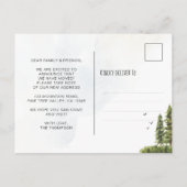 Carte Postale Faire-part Notre nouveau cou de l'aquarelle mobile de Woods (Dos)