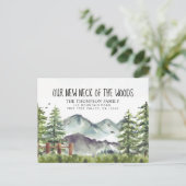 Carte Postale Faire-part Notre nouveau cou de l'aquarelle mobile de Woods (Debout devant)