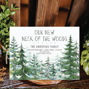 Carte Postale Faire-part Notre nouveau cou des arbres d'épicéa des bois qui
