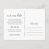 Carte Postale Faire-part Notre nouvelle date manuscrite script Mariage phot (Dos)