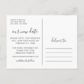 Carte Postale Faire-part Notre nouvelle date manuscrite script Mariage phot (Dos)