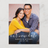Carte Postale Faire-part Notre nouvelle date manuscrite script Mariage phot (Devant)