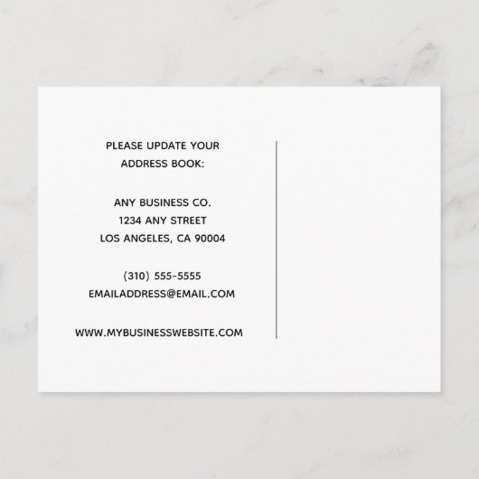 Carte Postale Faire-part Notre Société A Déplacé Le Changement D'Adresse Pr (Dos)