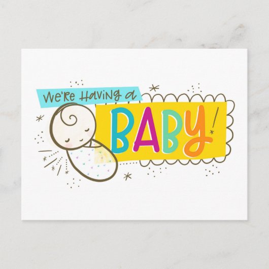 Carte Postale Faire-part Nous Allons Avoir Un Bébé (Devant)