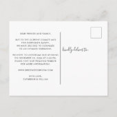Carte Postale Faire-part Nous allons faire un micro mariage Script Hearts (Dos)