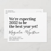 Carte Postale Faire-part Nous attendons Typographie Gras Grossesse Moderne (Devant / Derrière)