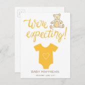 Carte Postale Faire-part Nous attendons un bébé Ours Annonce (Devant / Derrière)