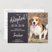 Carte Postale Faire-part Nous avons adopté le chien Secourir nouveau animal (Devant / Derrière)