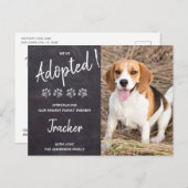 Carte Postale Faire-part Nous avons adopté un chien Sauvetage Nouvel Animal (Devant / Derrière)